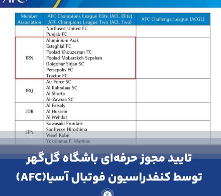 مجوز حرفه‌ای باشگاه گل‌گهر تایید شد