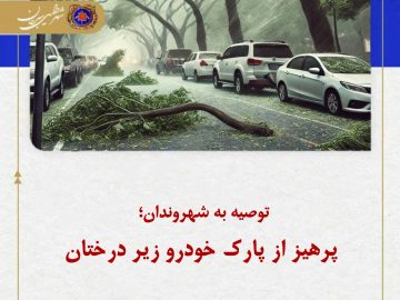 رییس ستاد مدیریت بحران شهرداری سیرجان گفت: با توجه به وزش بادهای شدید، شهروندان از توقف و پارک خودرو زیر درختان خودداری کنند