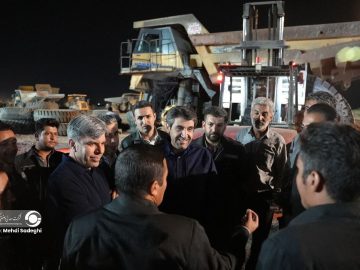 | بازدید شبانه مدیرعامل شرکت معدنی و صنعتی گهرزمین از معدن